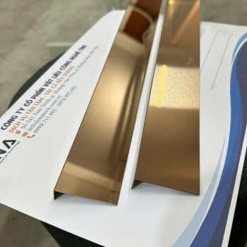 Nẹp L Inox Màu Vàng Hồng Gương NLP1