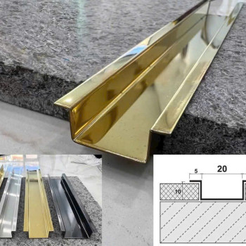 Nẹp Ω Inox Màu Vàng Xước NΩG2 Nẹp Ω Inox Màu Vàng Xước NΩG2